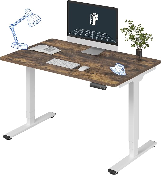FLEXISPOT E6 3-Stage Dual Motor Electric Standing Desk 48 x 30 Sit Stand Up Desk by FlexiSpot