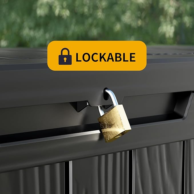 Decksplore 100 Gallon Outdoor Storage Box Waterproof, Lockable Resin Deck Box - Image 5