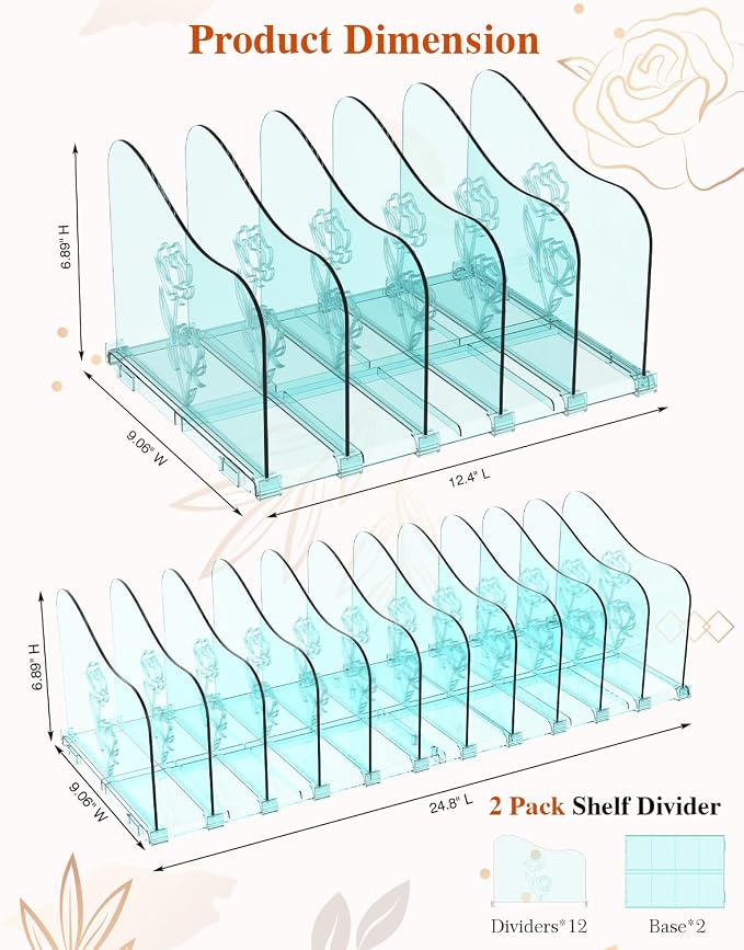 COWVTUJ Adjustable Rose File Organizer - Image 4