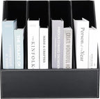 KINGFOM 4-Slot Wood Leather Document Files Holder Rack Stand Desk Files - Image 5