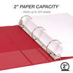 Samsill 2 Inch 3 Ring Binder, Made in USA, Economy Round Ring, 425 Sheet - Image 3