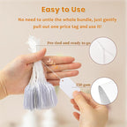 1000 PCS White Price Tags with String Attached, 1.75 x 1.1 Inches, Goefun - Image 3