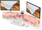AFOOYO Dual Monitor Riser, Cookie-Shaped Adjustable Length & Swivel Angle by AFOOYO