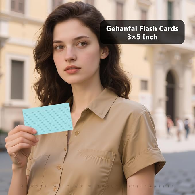 250 Count Index Cards 3 x 5 Inch, Heavyweight Blue Lined Note Cards Portable - Image 5