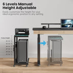 EUREKA ERGONOMIC PC Stand Computer Cart Frosted Glass, Height Adjustable Tower - Image 7