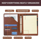Geslun Personalized Genuine Leather 3 Ring Binder, Custom Engraved 8.5 x 11 - Image 7