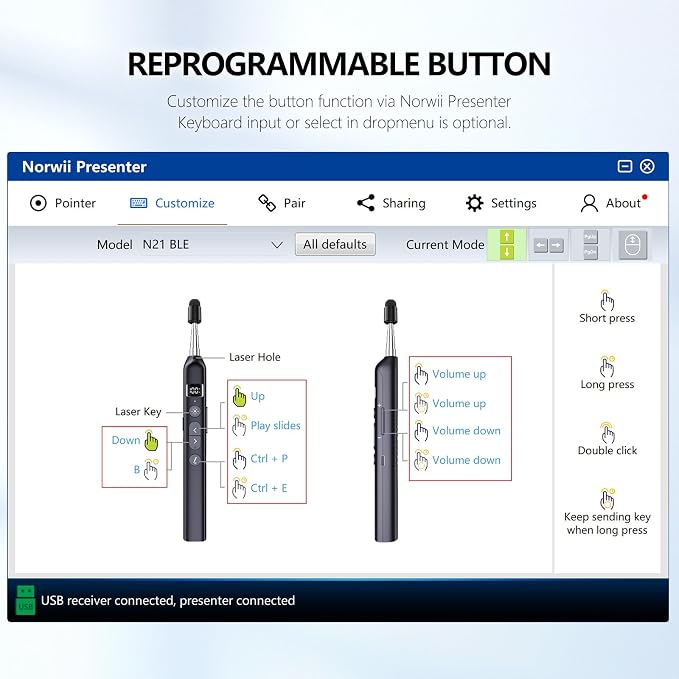 Norwii N21 Bluetooth Presentation Clicker - Image 9