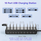 285W Charging Station for Multiple Devices, 10 Ports Fast Multi-Device Charger - Image 2