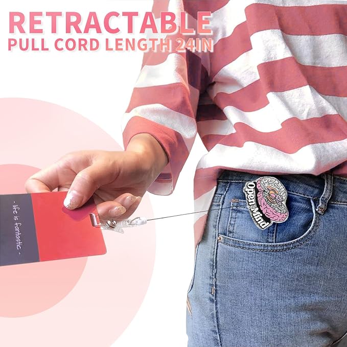 Aoryalps Open Mind Retractable Badge Reel Holder Retractable - Image 3