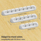 Apromisith USB Cable Organizer Clips Cord Holder, 10 Packs White Self Adhesive - Image 2