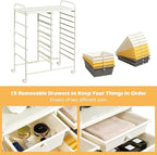 HAPPYGRILL 15-Drawer Rolling Cart, Storage Carts - Image 5