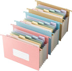 EcoStash Wheat Straw Expanding Hanging File Folders, 3 Color File Organizer by EcoStash