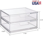 STORi Chloe Space-Saving Clear Drawer Organizer Sort Office, Beauty Supplies - Image 3