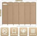Cocosica 6 Panel Room Divider, 6Ft Folding Privacy Screen, Tall - Image 3