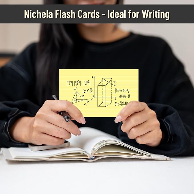 300 Count Index Cards 3 x 5 Inch Ruled Yellow Index Cards, Flash Cards College - Image 5
