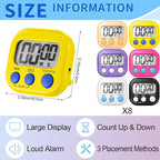 Macarrie 48 Pcs Digital Kitchen Timer Bulk Small Magnetic Backing Stand Timer - Image 2