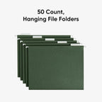 Smead Hanging File Folder, 1/5-Cut Adjustable Tab, Letter Size, Standard Green - Image 3
