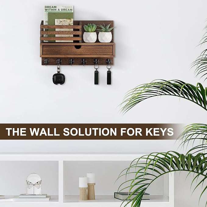 Lucundm Key Holder Wall Mount, Mail Holder - Image 6