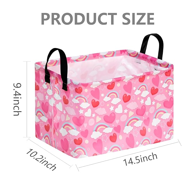 FUULOXE Rectangular Valentines Basket Storage Bin - Image 2