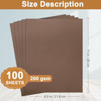 Silunkia 100 Sheets Coffee Color Cardstock 8.5 x 11 Scrapbooking Paper - Image 2