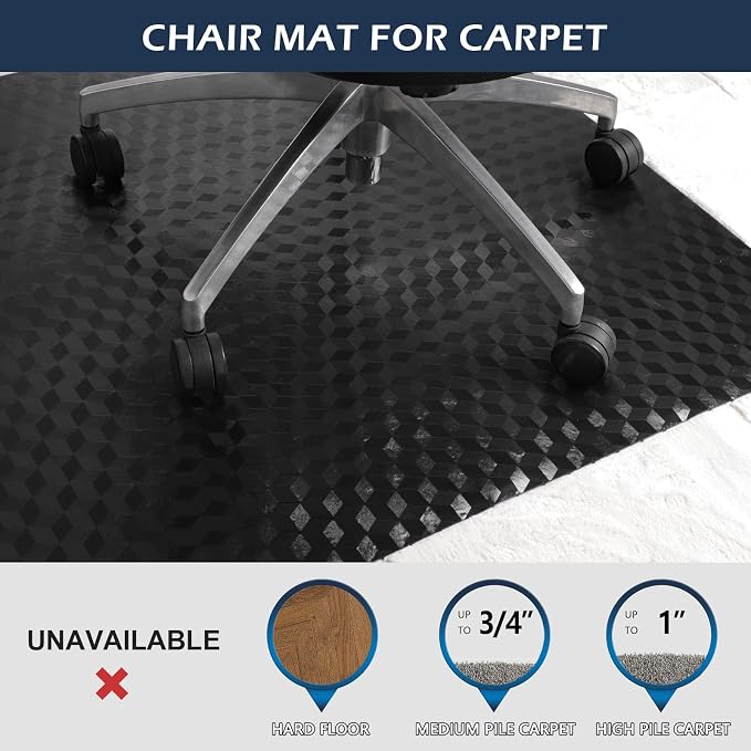 SALLOUS Chair Mat for Carpet, Heavy Duty Vinyl Floor Mat - Image 5