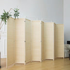 Furnnylane 8 Panel Room Divider and Folding Panel Screen, Bamboo Panel Divider - Image 4