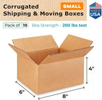 IDL Packaging - B-864-10 Small Corrugated Shipping Boxes 8"L x 6”W x 4"H - - Image 2