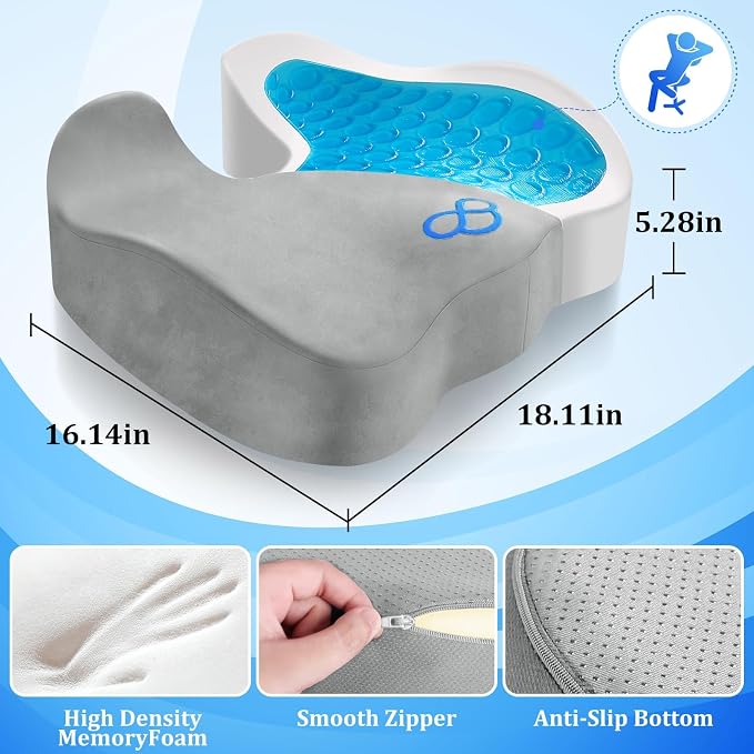 CushyOasis Seat Cushion, Chair Cushions, Office Chair Cushions, Anti-Slip - Image 2