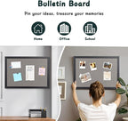 Gideal Bulletin Board 36 x 48 Inch, 100% Wood Framed Canvas Cork Board - Image 5