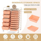 LDAILY 15 Drawer Rolling Storage Cart, Rolling Cart - Image 4