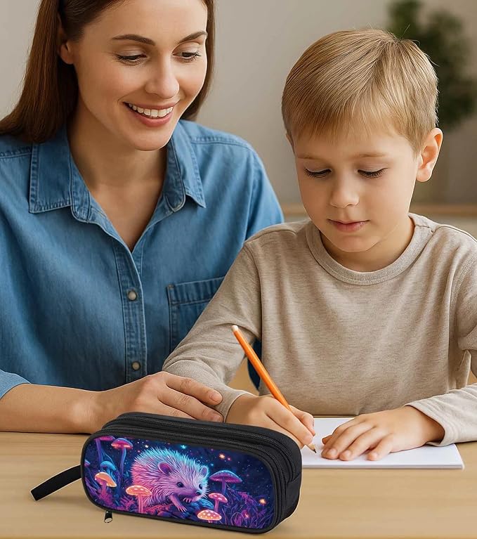 AnySmic Hedgehog Pencil Case for Boys Girls, Large Pencil Pouch for Kids - Image 6