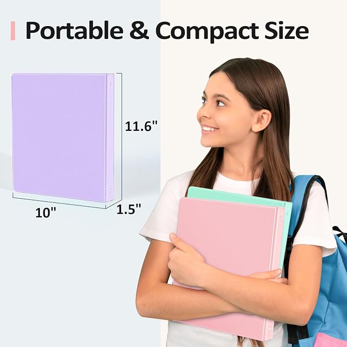 Sooez BinderX Extra Durable 3 Ring Binder, Round Ring 2 Inch Binders, Fits 450 - Image 6
