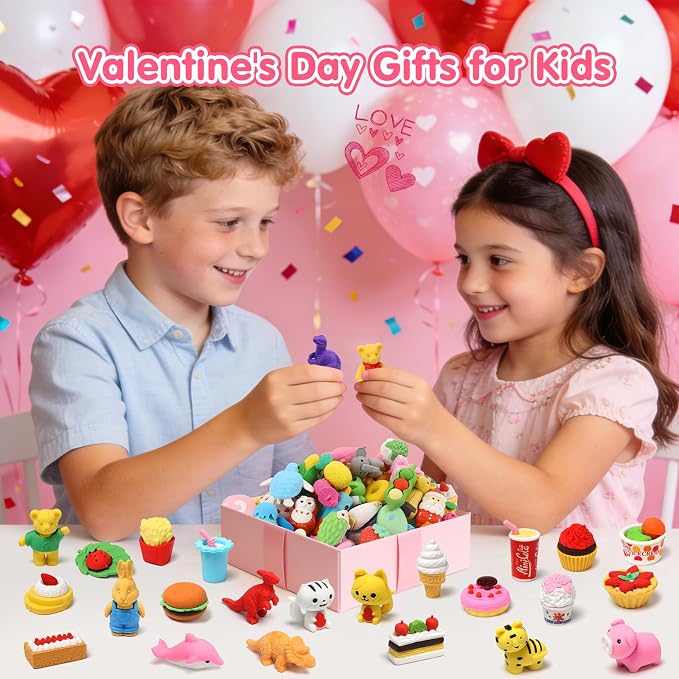 150 Pack Animal Erasers for Kids Bulk Pull Apart 3D Puzzle Erasers Treasure Box - Image 3