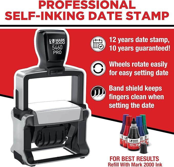 Mark 2000 5460 Professional Self Inking Date Stamp - Image 2
