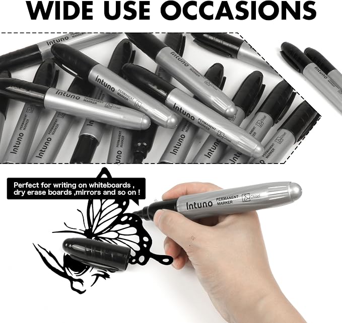 INTUNO Jumo Permanent Markers, Chisel tip, Oil-Based Permanent Markers - Image 5
