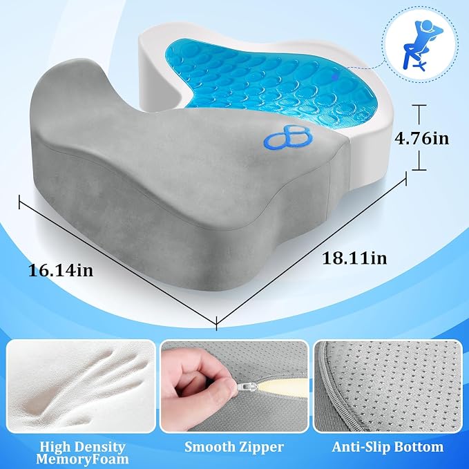 CushyOasis Seat Cushion, Chair Cushions, Office Chair Cushions, Anti-Slip - Image 2