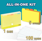 H4D 4x6 Index Card Case with 100 Heavyweight Ruled Index Cards and Dividers - Image 2