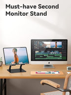 tounee Tablet Holder Stand, Dual Rod Adjustable Aluminum Desktop Stand - Image 4