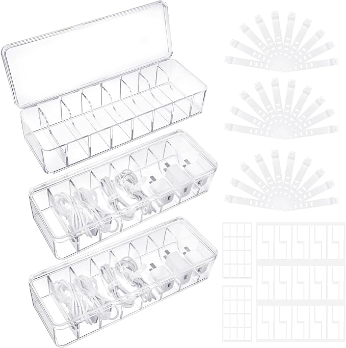 Cable Organizer Box with Lid, Charger Organizer by Unknown