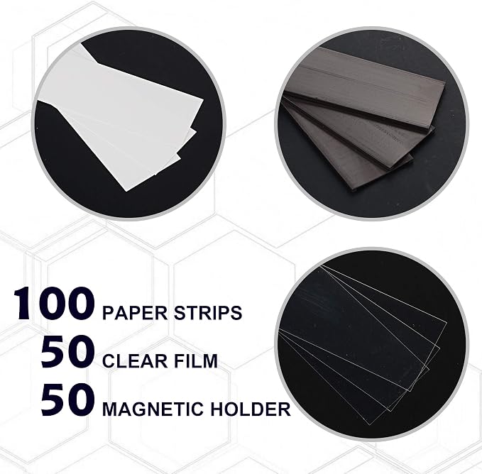 LLPT Magnetic Label Holder 2” x 1” 50 Packs C Channel 300g White Paper Cards - Image 2