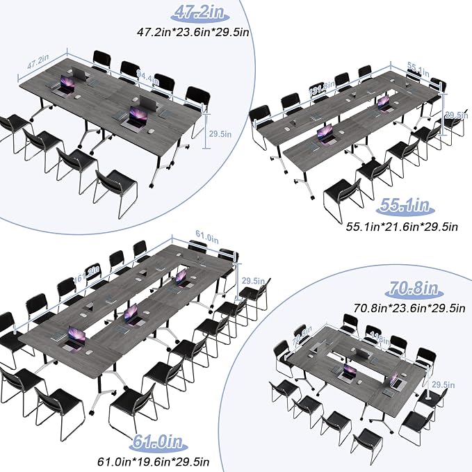 Conference Table Flip Top Mobile Conference Room Tables, Folding Conference - Image 4