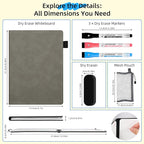 AGM Portable White Board Dry Erase Notebook, 8.4" x 6" Double Sided Folding - Image 2