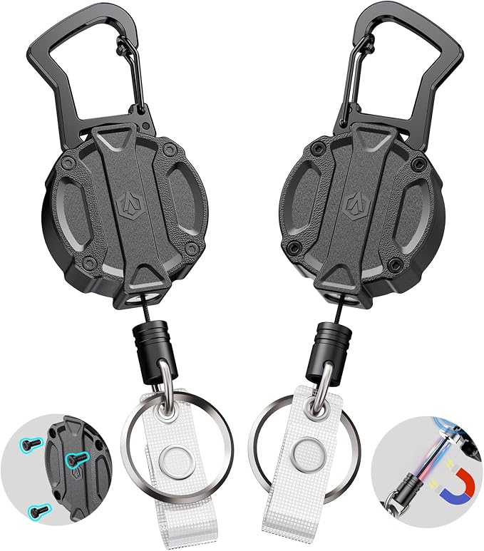 Autonomier 2Pack Heavy Duty Retractable Keychain, Unbreakable Embedded Body by Autonomier