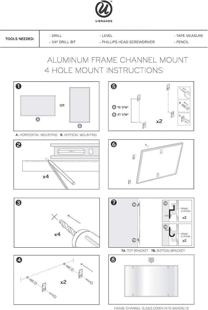 U Brands Magnetic Whiteboard 24" x 36", Wall Mounted White Board - Image 7
