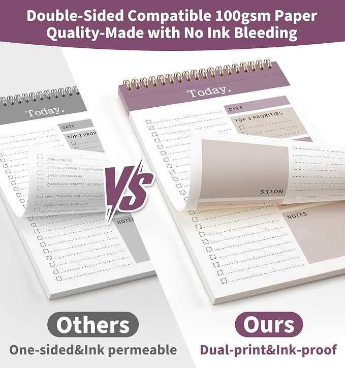 104 Pgs To Do List Notepad, 52 Undated Sheets Duplex-printed Daily Planner - Image 8