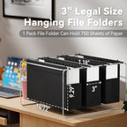 Ansook Hanging File Folders Legal Size, Heavy Duty 3" Expansion File Folder - Image 3