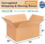 Medium Moving & Shipping Boxes 14x10x6 inches - Image 2