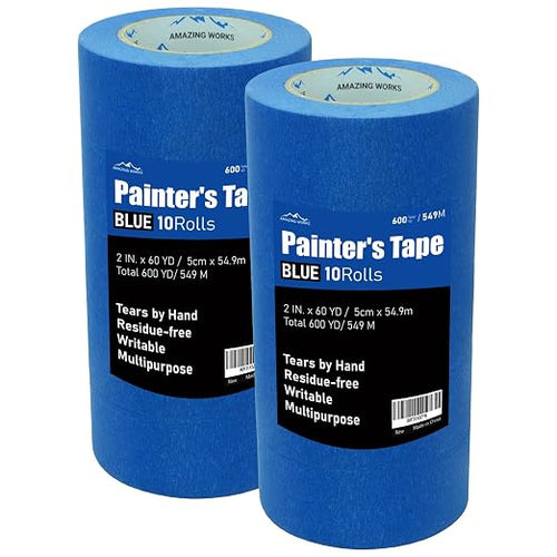 10 Rolls Painters Tape 2 inch Wide, General Purpose Blue Painters Tape by AmazingWorks