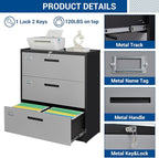Fesbos 3 Drawer Lateral File Cabinet - Image 7