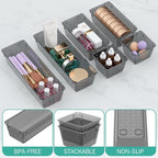 WOWBOX 9 Pack Clear Drawer Organizer Set, Acrylic Drawer Storage Trays - Image 3